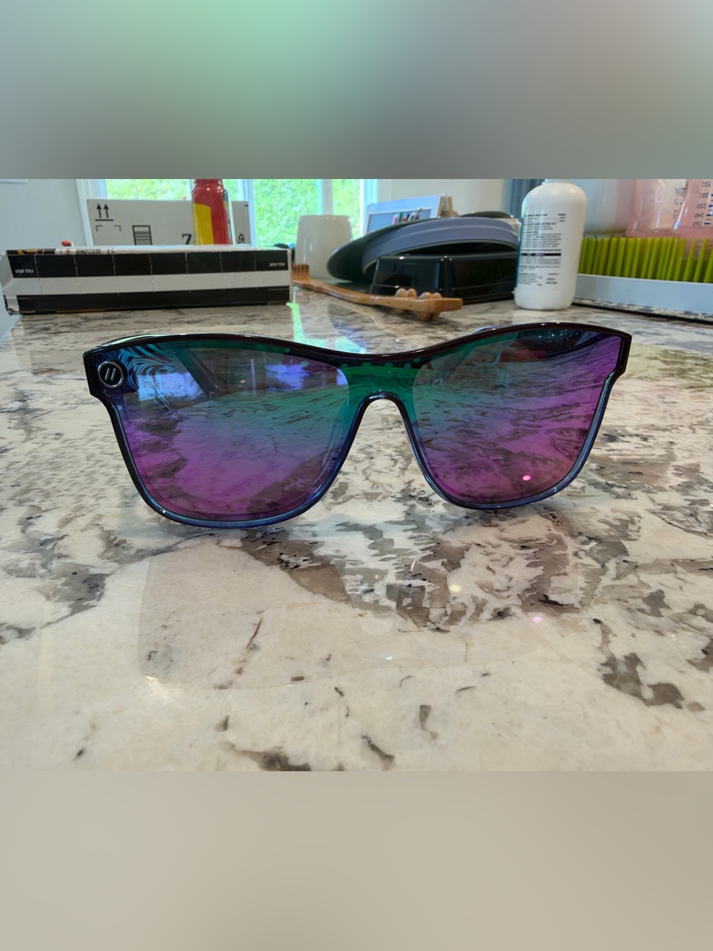 Women’s Mirrored Purple-Teal Fashion Sunglasses